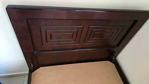 Single Wooden Bed Frame with mattress