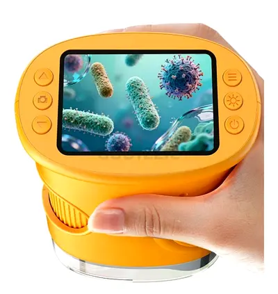Handheld Digital Microscope with LCD Screen - Portable, Yellow