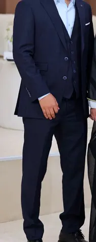 Men's Navy Three-Piece Suit - Good Condition