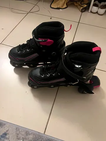 Girls black and pink adjustable inline roller