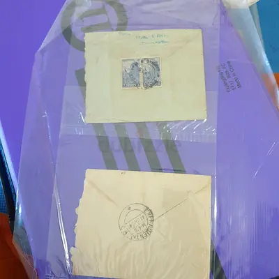 Two Vintage Postal Covers with Stamps and Postmarks (Collector's Items)coins