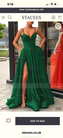 Formal satin emerald gown