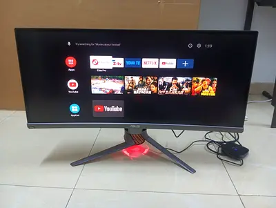 The ASUS ROG Swift PG348Q is a 34-inch curved ultrawide gaming monitor featuring a 3440x1440 QHD res