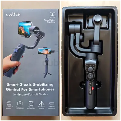 Switch 3-Axis Smartphone Gimbal Stabilizer - Face/Object Tracking, Tripod Included