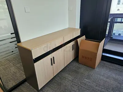 Modern Wooden Office Sideboard with Lockable Cabinets