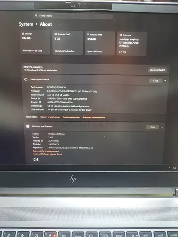 HP ZBook Fury 15 G7 Workstation | Core i7-10850H | 32GB RAM | 1TB NVMe | RTX 3000 6GB(Used)