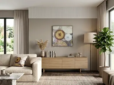 Hand painted floral art - oil on canvas - 80 x 80 cm