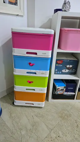 Cosmoplast Stackable 5-Drawer Plastic Storage Unit - Multicolour