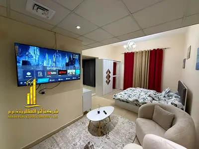 فرصة ذهبية أفخم استوديو مفروش بالكامل للإيجار الشهري في ابراج الياسمين الجرف 2– عجمان ✨
