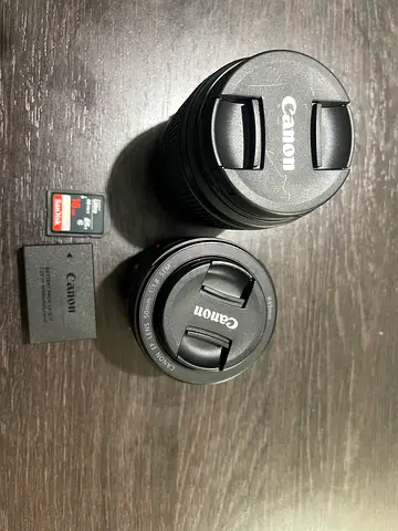 Canon 250D + 55mm and EF 50mm + Canon Zoom Lens with 16GB SD & Battery - Good Condition