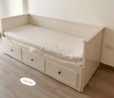 IKEA Hamnes Day bed with 3 storage drawers underneath and with 2 IKEA mattresses is available