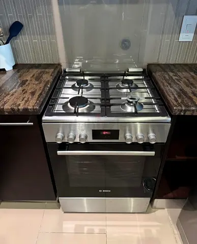 Bosch gas with electric oven cooker  60/60cm free delivery installation new model