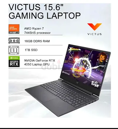 HP Victus 15.6 Gaming Laptop Ryzen 7 RTX 4050 16GB RAM 1TB SSD Graphics Card 6GB