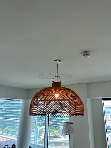 Large woven rattan pendant lamp - good condition