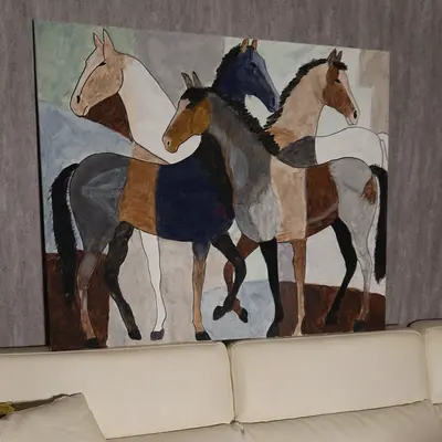 Large Hand-Painted Horse Painting - Canvas Wall Art