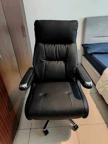 Black Executive Comfortable Office Chair - High Back, Leatherette,