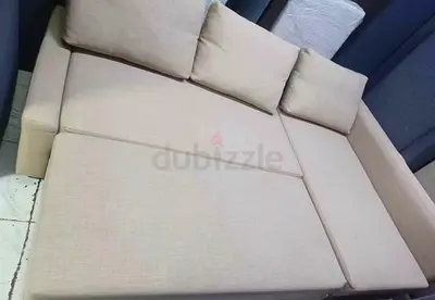 Comfortable L-Shape Sofa Bed in Beige