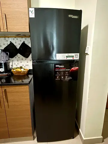 Black single-door refrigerator - good working condition