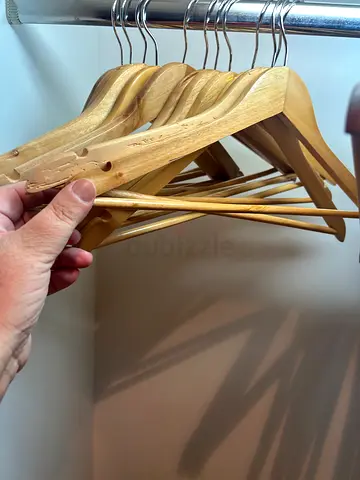 Set of wooden clothes hangers — sturdy and gently pack of 30