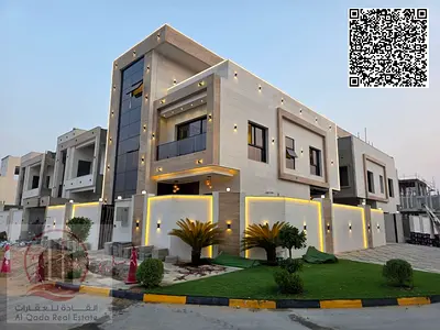 للبيع بمنطقة الزاهية | مودرن فيلا زاوية تملك جميع الجنسيات 6 غرف ومسبح وروف بسعر شامل رسوم التسجيل والتمليك