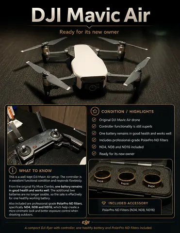 DJI Mavic Air + PolarPro ND Filters | Ready for its New Owner