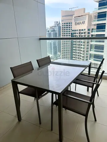 Outdoor Glass Top Dining Set with 6 Chairs