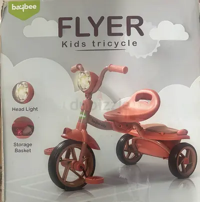Baybee Flyer Kids Tricycle with Storage Basket and Headlight - Good Condition
