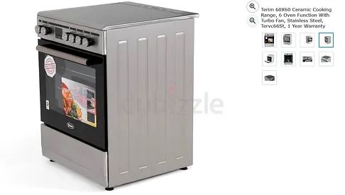 60x60 Stainless Steel Electric Cooking Range with Oven - 4 Burners