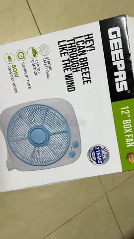 Geepas 12" Box Fan - 50W, Powerful Motor, Brand New Box
