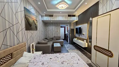 Fully furnished studio in Garden City, panoramic view, balcony and parking, AED 24K yearly.