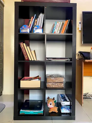 Black 8-Cube Bookcase / Display Shelf - Good Condition