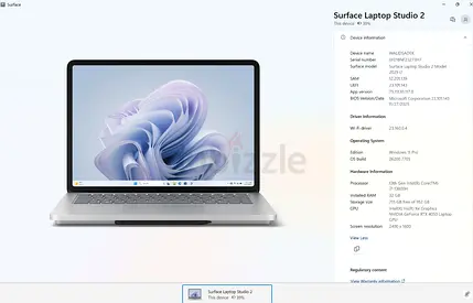 Microsoft Surface Laptop Studio 2 - 16GB RAM, 512GB SSD, i7 (Good Condition)