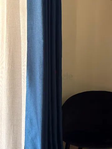 Modern Navy and Cream Roman Blinds