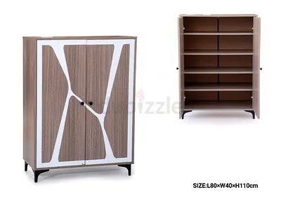 Compact Wooden Cabinet with Shelves — 80x40x110 cm