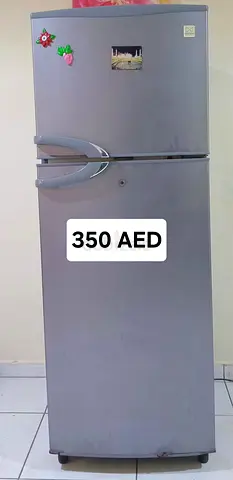 Silver double-door Dawoo refrigerator - good working condition, 350 AED