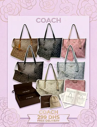 Master Copy Coach Signature Tote Bags with Matching Pouches