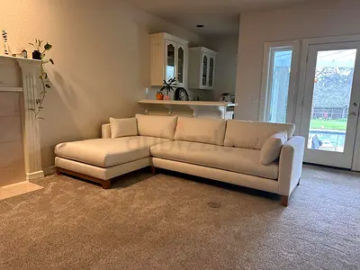 Crate&barrel Pacific 2-Piece Chaise Sectional Sofa with Wood Legs