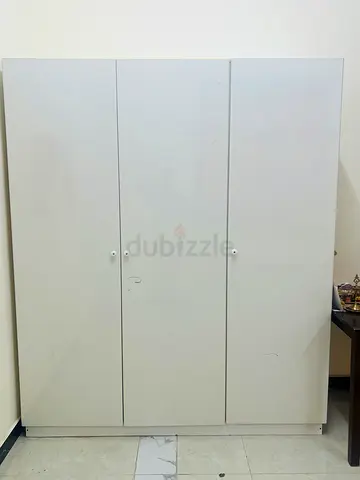 White 3-Door Wardrobe - Good Condition