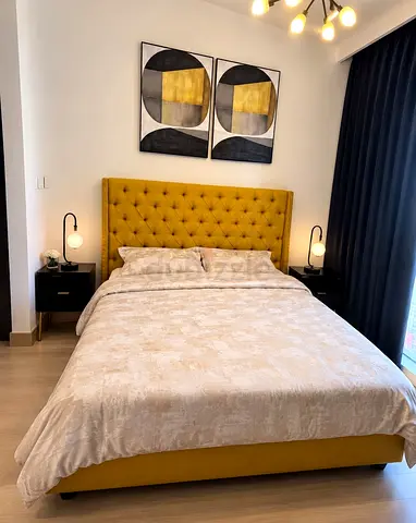 King Size Bed Set with Mattress & 2 Bedside Tables