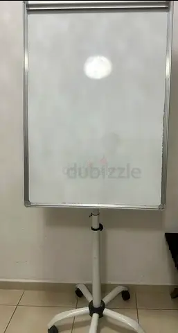 Height Adjustable Magnetic Whiteboard on Rolling Stand - Good Condition