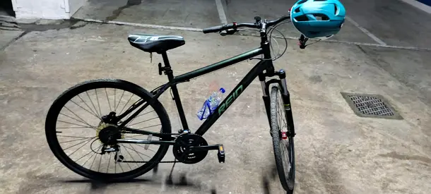 Used 26" Hybrid/City Bike with Helmet — Good Condition