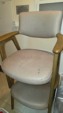 Set of 2 Wooden Frame Dining Chairs with Beige Upholstery