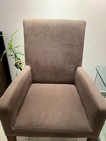 Brown Fabric High-Back Armchair - Comfortable Single Seat