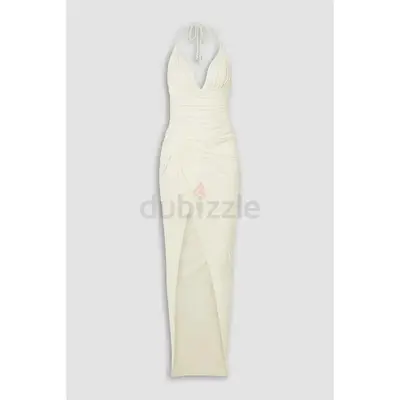 ALEXANDRE VAUTHIER DRAPED HALTER MAX GOWN IVORY FR 38 Retail price 3900