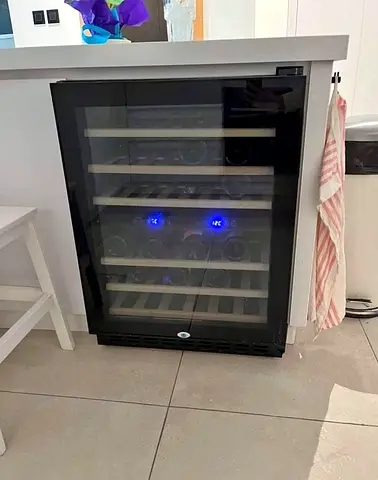 Free delivery Terim Wine Cooler Fridge - Black, Dual Temperature, 24-40 Bottle Capacity