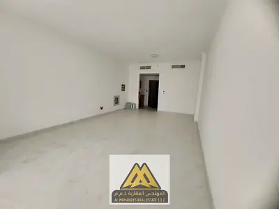 Brand-new studio for annual rent in Al Yasmeen, Ajman, with a large space, central AC and gas, semi