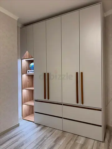 Modern Minimalist Wardrobe with Open Shelving