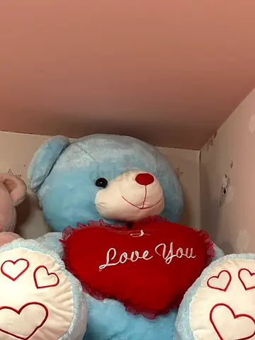 Very Large Giant Light-Blue Teddy Bear Plush with Red Heart