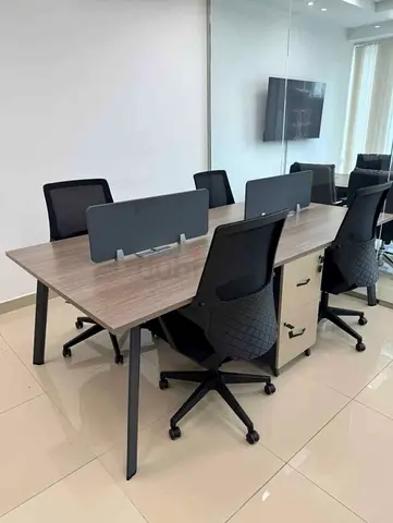 Modern 10-Seat Office Workstation Set  and Pedestal Drawers