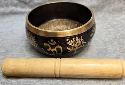 Majestic vintage Tibetan bowl for mental peace positive energy and stress relief for sale